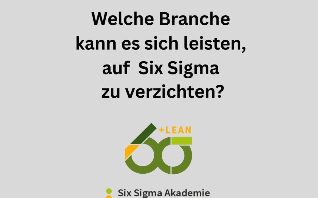 Welche Branche kann es sich leisten, auf Six Sigma zu verzichten? 